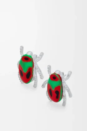 Scarabeo-oorbellen van sterlingzilver, email en kristal Scarabeo-oorbellen van sterlingzilver, email en kristal