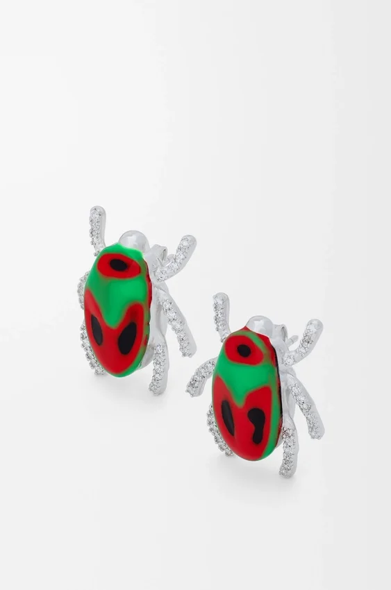 Scarabeo-oorbellen van sterlingzilver, email en kristal Scarabeo-oorbellen van sterlingzilver, email en kristal