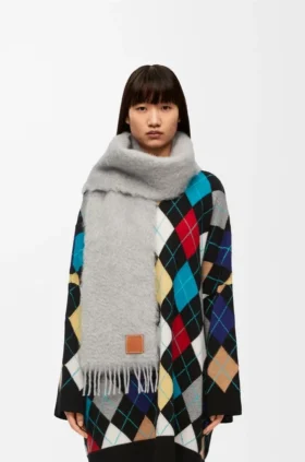 Sjaal van mohair en wol