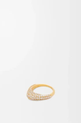 Stirrup-ring van sterlingzilver en kristallen