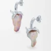 Strawberry-oorbellen van sterlingzilver en parel Strawberry-oorbellen van sterlingzilver en parel