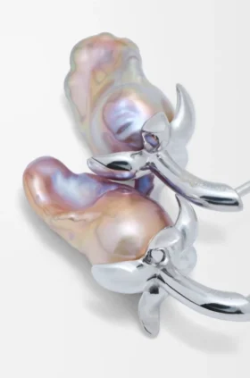 Strawberry-oorbellen van sterlingzilver en parel
