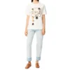 T-shirt met alfabetprint, korte mouwen, wit S359333Xbp