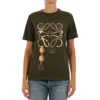 T-shirt met print, losvallend, puur katoen, korte mouwen, olijfgroen S359333Xbp-4160