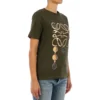 T-shirt met print, losvallend, puur katoen, korte mouwen, olijfgroen S359333Xbp-4160