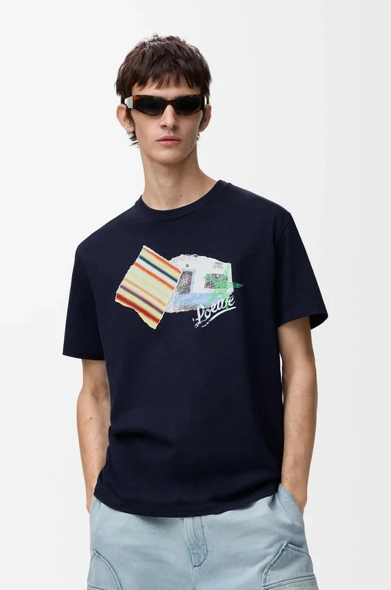 T-shirt met relaxte pasvorm van technisch katoen T-shirt met relaxte pasvorm van technisch katoen