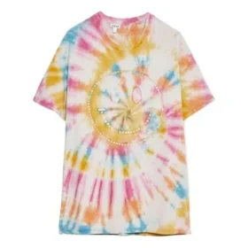 Tie-dye met lachende gezichtjes, korte mouwen, unisex, veelkleurig H616341X79-9990