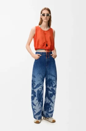 Barrel-jeans van denim
