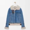 Truckerjack van denim en schapenvacht