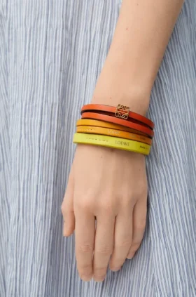 Twist dubbele armband van kalfsleer Twist dubbele armband van kalfsleer