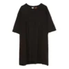 Unisex T-shirt met losse pasvorm, korte mouwen en geborduurd smileypatroon, zwart S616341X20-1100