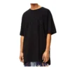 Unisex T-shirt met losse pasvorm, korte mouwen en geborduurd smileypatroon, zwart S616341X20-1100