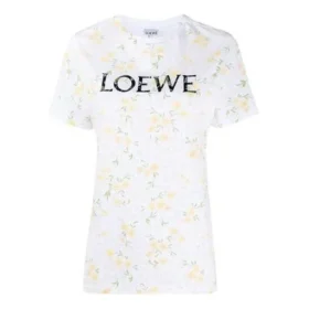 Version Flower katoenen T-shirt met korte mouwen, wit S540333Xar-2108