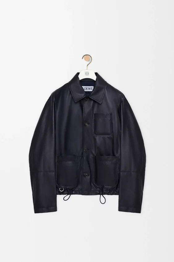 Werkjas van nappa-lamsleer en nylon Werkjas van nappa-lamsleer en nylon