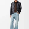 Werkjas van nappa-lamsleer en nylon Werkjas van nappa-lamsleer en nylon