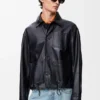 Werkjas van nappa-lamsleer en nylon Werkjas van nappa-lamsleer en nylon