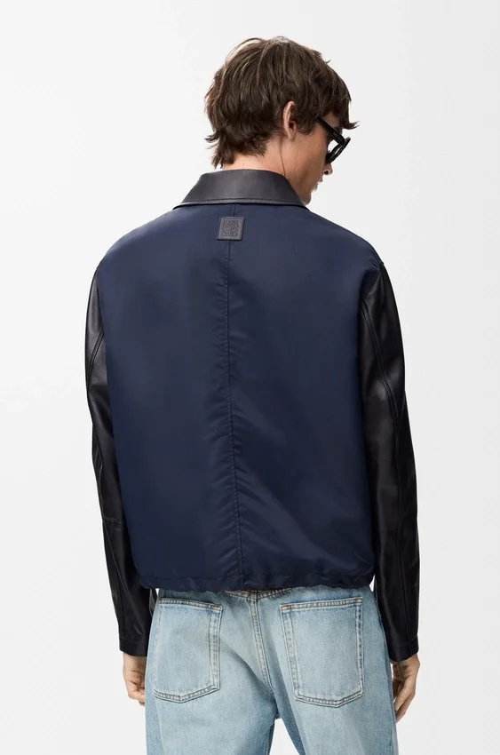 Werkjas van nappa-lamsleer en nylon Werkjas van nappa-lamsleer en nylon