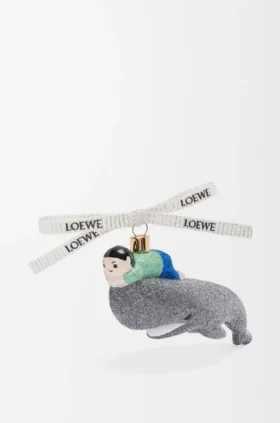 Whale with kid kerstbal van geblazen glas