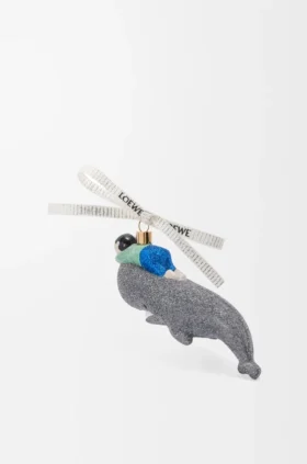 Whale with kid kerstbal van geblazen glas