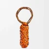 Woven nest vaas van kalfsleer en bamboe