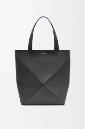 XL Puzzle Fold Tote bag van glanzend kalfsleer
