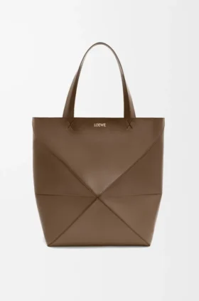 XL Puzzle Fold Tote bag van glanzend kalfsleer XL Puzzle Fold Tote bag van glanzend kalfsleer
