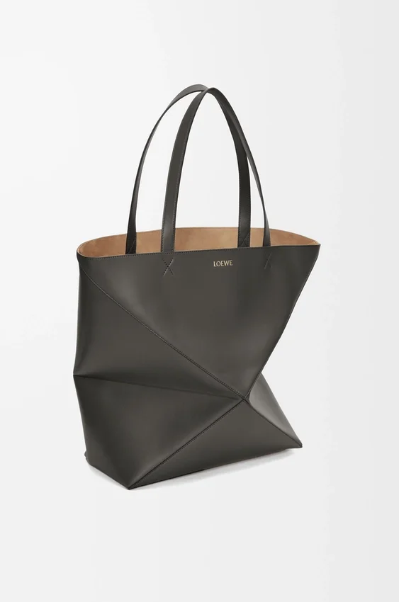 XL Puzzle Fold Tote bag van glanzend kalfsleer XL Puzzle Fold Tote bag van glanzend kalfsleer