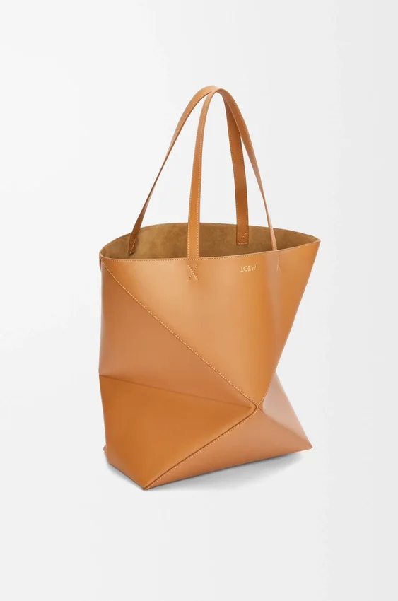 XL Puzzle Fold Tote bag van glanzend kalfsleer XL Puzzle Fold Tote bag van glanzend kalfsleer
