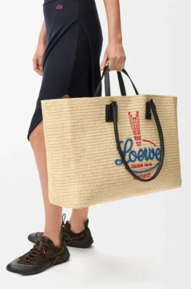 XL Verano-tote bag van raffia