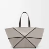 XXL Puzzle Fold Tote bag van canvasjacquard en kalfsleer XXL Puzzle Fold Tote bag van canvasjacquard en kalfsleer