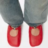 Zachte ballerina met ‘Pebble’-motief van nappa-lamsleer Zachte ballerina met ‘Pebble’-motief van nappa-lamsleer