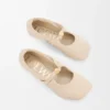 Zachte ballerina met ‘Pebble’-motief van nappa-lamsleer Zachte ballerina met ‘Pebble’-motief van nappa-lamsleer